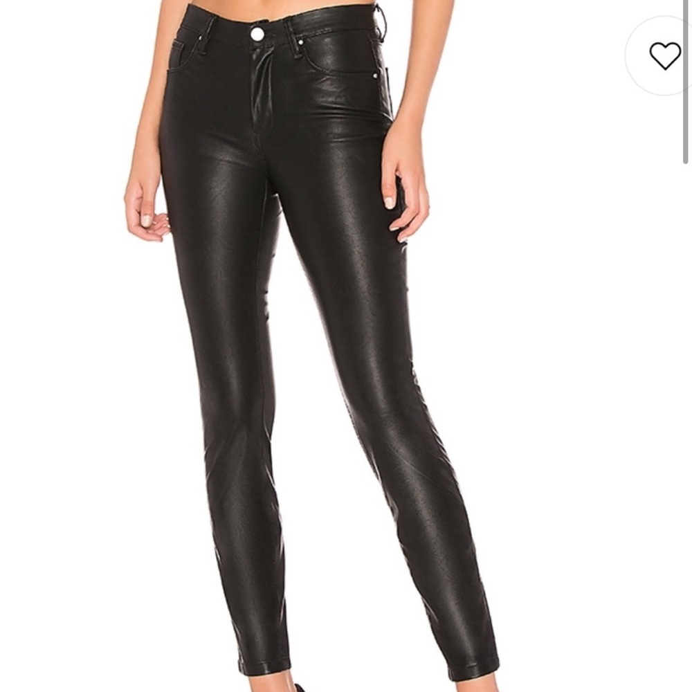 BLANK NYC Black Faux Leather Jeans / Pants